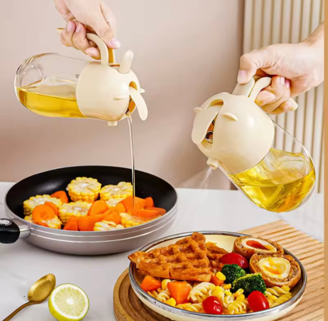 Rabbit Shaped Oil Dispenser Bottle, Vinegar Soy Sauce Spray Pour Oil Container, Home Barbecue Air Fryer Glass Baking Oil Kettle, Glass Container with Decorative Design For Cooking Oil Rabbit Shaped Oil Dispenser Bottle, Vinegar Soy Sauce Spray Pour Oil Container, Home Barbecue Air Fryer Glass Baking Oil Kettle, Glass Container with Decorative Design For Cooking Oil